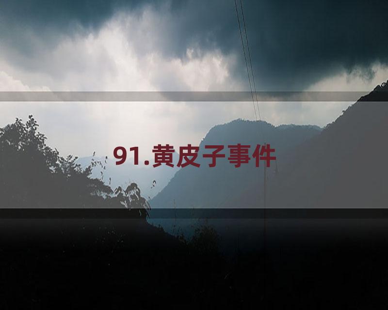 91.黄皮子事件