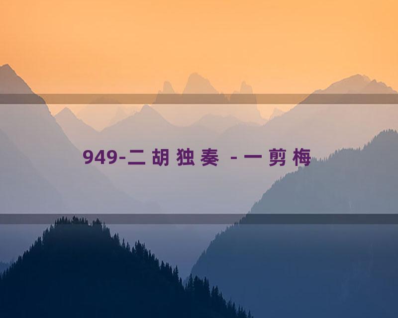 949-二胡独奏 - 一剪梅